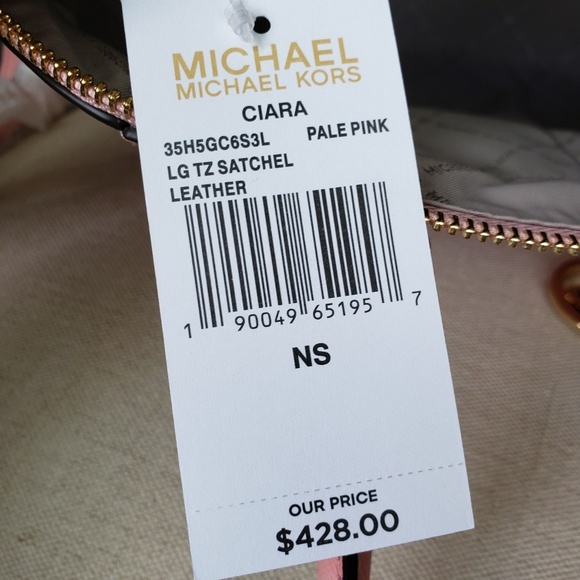 SOLD NWT Michael Kors LG Ciara Satchel Bag Pale - Picture 7 of 7